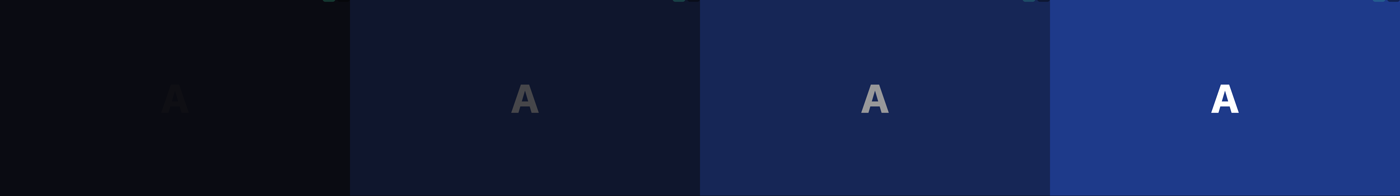 Four frames showing a clip rising from black to full brightness